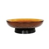 seicasaya 12” Ribbed Pedestal Decorative Bowl - Elegant Glass Centerpiece