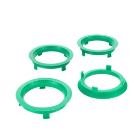 LST 4 x centring rings, spacer rings, green, for alloy wheels, diameter 58.1 mm - diameter 70.1 mm