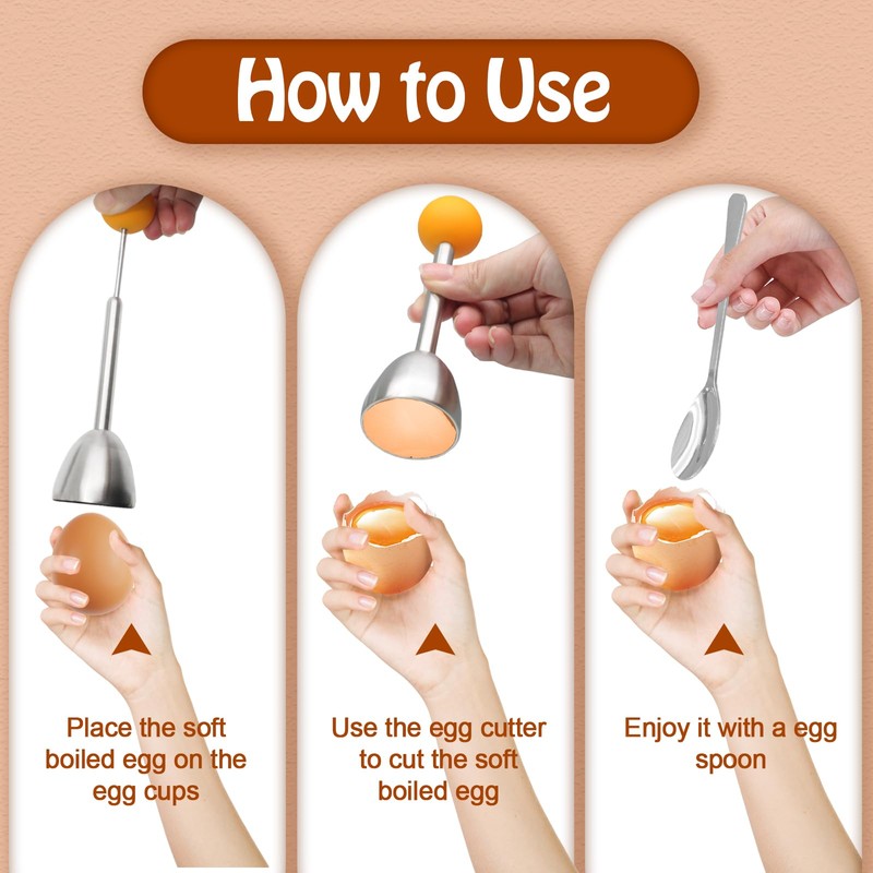 vibedor Egg Cups & Topper Set of 5, 1 Stainless