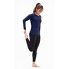 DEVOPS Women's Compression Long Sleeve Athletic Shirts (Large, Black/Red/Navy)