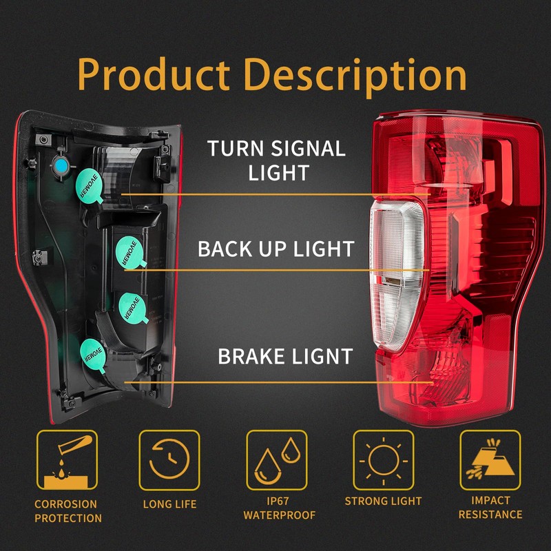 MiKaFex Right Passenger Side Rear Tail Light Assembly Compatible With