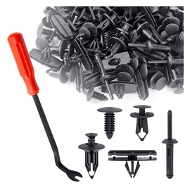 6 in 1 Wrangler Grille Fastener Retainer Clips, 120Pcs Bumper Retainer Clips with Fastener Remover, Push-Type Plastic Rivets Fenders Clip Fits Chrysler Dodge Ram, Replace 6503598/6502625/6506007AA