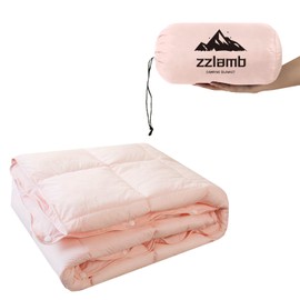 zzlamb Puffy Camping Blanket Down Alternative Small Size for Kid, Lightweight Water-Repellent Throw Blanket Compact, Portable Quilt Couch Travel Beach Picnic Hammock Backpacking, Cherry Pink 39''x55''