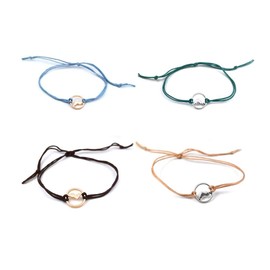 4pcs Mountain Peak Weave Bracelet Rope Chain Women Men Bracelet Outdoor Sport Skiing Journey Camping Lover