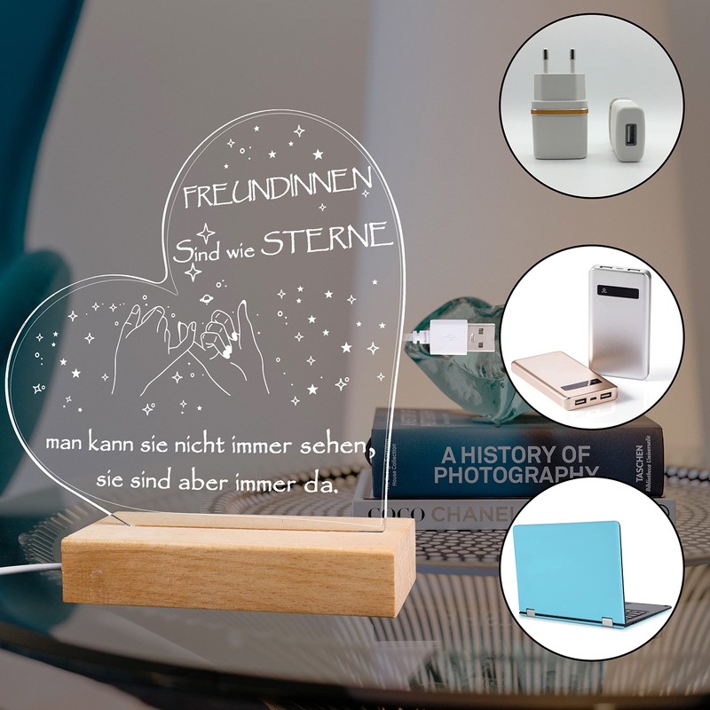 Merclix Geschenke für Freundin Led Lampe Nachtlicht Geschenk Beste Freundin