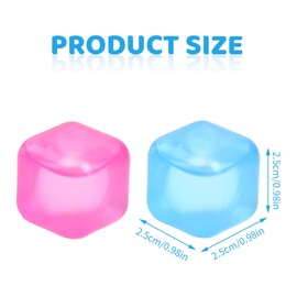 Pack of 24 Ice Cubes, Reusable Ice Cubes, Plastic Ice Cubes, Permanent Ice Cubes, Party Ice Cubes for Cooling Drinks, Clear, 2.5 x 2.5 x 2.5 cm (W)