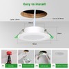 HOMEOW LED Recessed Spotlight, 230 V, Dimmable, Flat, 7 W