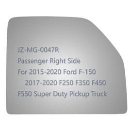 JZSUPER Upper Towing Mirror Glass fit for 2015-2020 F150, 2017 2018 2019 2020 Ford F250 F350 F450 F550 Super Duty Pickup Truck Passenger Right Side RH Flat Replacement Including Adhesive