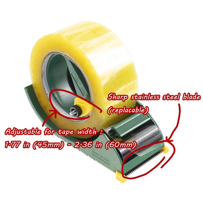Prosun 2 Inch Packing Tape Gun Dispenser, Width-Adjustable Box Sealer,