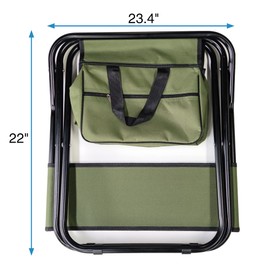 Benicabaly Portable 4-Piece Outdoor Folding Chairs with Storage Bag for Comfort and Convenience, Ideal for Camping and Picnics, Green