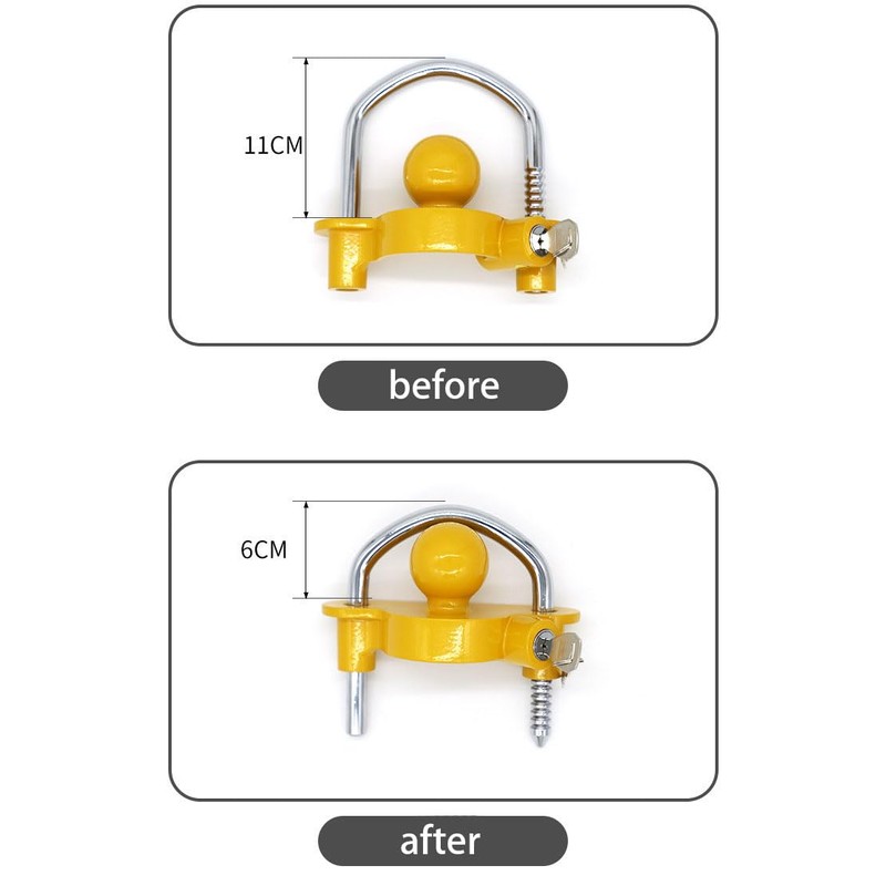 Trailer Hitch Security Lock,U-Shaped Universal Ball Hitch Lock,Hitch Security Adjustable