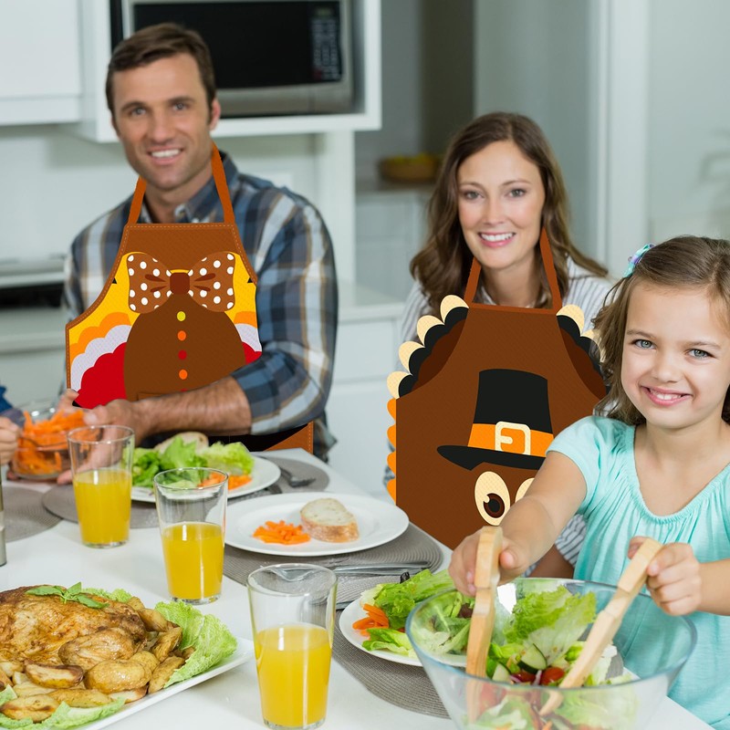 Tkifoda Happy Thanksgiving Aprons with Pockets, Waterproof Fall Aprons for
