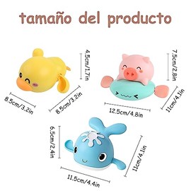 3 Juguetes de Baño, Juguetes Sensoriales de Baño con Mejora La Coordinación Oculo-Manual, Juguetes de Agua O Tina, Lindos Juguetes para Niños ( Pato+Cerdo+Ballena)