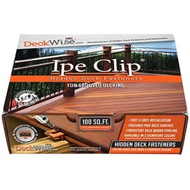 DeckWise (Black) Ipe Clip Extreme S Hidden Deck Fasteners, 5/32" Gap, Stainless Steel Black #8x2" Trim-Head Screws for 100 Sq.Ft. of AD and KD Hardwood, Thermal or Composite Decks (175 ct. kit)