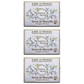 Jeanne en Provence Jasmine Secret Marseille Solid Soap, 3.5 oz (100 g) x 3 Boxes