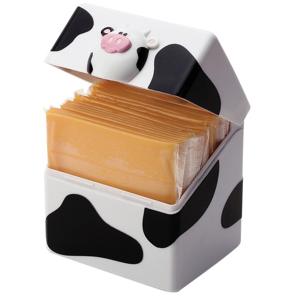 Joie Kitchen Moo Cow Sliced Cheese Container for Fridge | Fun Cheese Vault Keeps Cheese Fresh and Delicious