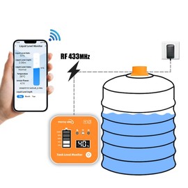 Moray Smart WiFi Water Level Sensor Water Tank Level Monitor Oil Tank Gauge Sensor , Automatic Alarm Indicator for Tuya Smart Life Mobile APP Smart Home Remote IP65 Waterproof (ME201R)