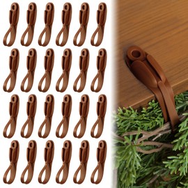 24 Pcs Christmas Garland Hanger Mantle Garland Hooks, No Damage, Brown