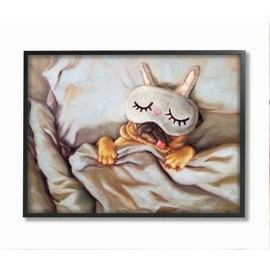 Stupell Industries Dog Nap Relaxation Pet Animal Humor Self-Care, Designed by Lucia Heffernan Wall Art, 16 x 20, Black Framed
