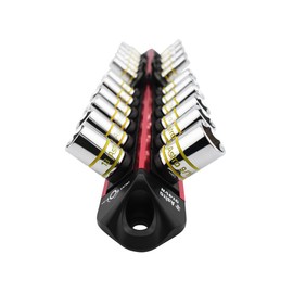 Astro Tool Astro Tools 914VR 1/4" Drive V12 Locking Magnetic Socket Organizer for 22 Sockets + Ratchet - Red