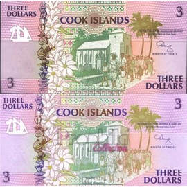 Prophila Collection Money Note Cook Islands Pick No: 7a UNC 1992 3 Dollars (Banknotes for Collectors - No Payment Method)