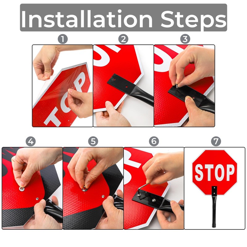 Nagpew 2 Pieces Stop Slow Signs, 13'' Hand Held Stop