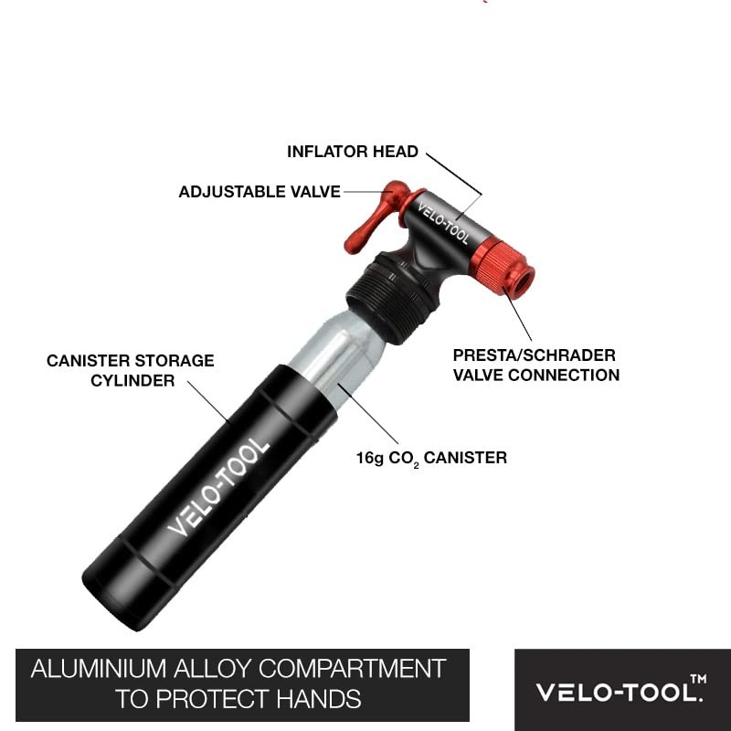 Velo-tool™ CO2 Inflator Bike Pump – Premium Quick & Lightweight