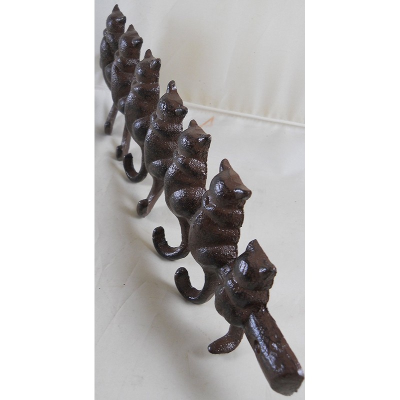 Iron Cat Key Rack with 7 Hooks