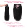 Essent Seamless Kinky Straight Clip in Hair Extensions Real Human