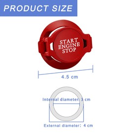 Adunsiaoto Car Outlet Engine Push Start Stop Button Cover, Car Ignition Button Protective Cover, Universal Anti-Collision Auto Ignition Buttons Decorative Covers for Cars SUVs Trucks(Red)