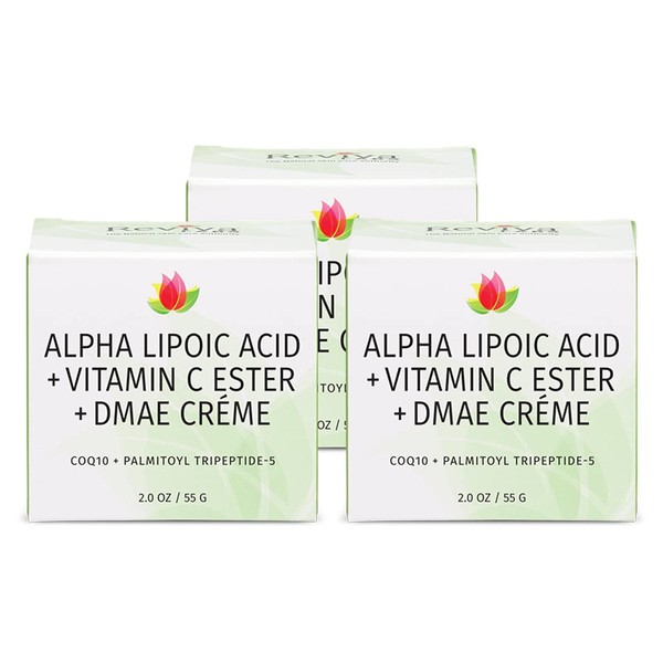 REVIVA LABS - Alpha Lipoic Acid Vitamin C Ester and DMAE Cream, 2 Ounce - 3 per case.