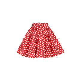 BlackButterfly Kids Vintage 50's Full Circle Girls Swing Skirt (Polka Dot - Red, 5-6 YRS)