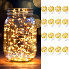 Paquete De 16 Luces De Hadas De 10 Pies Y 30 Luces Led Que Funcionan Con Pilas, Cable Plateado | Bodas, Centros De Mesa Para Fiestas, Decoración De Mesa | Diy Manualidades, Navidad, Decoración