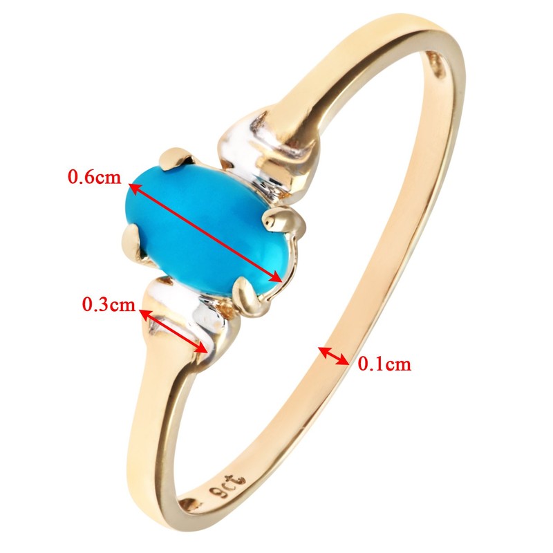 Citerna 9 ct Yellow and White Gold Turquoise Birth Stone