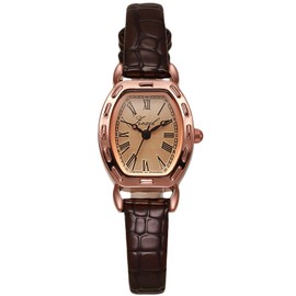 rorios Women's Analogue Quartz Watch Elegant Tonneau Wrist Watches Women's Watches Vintage Watch Women Simple Waterproof Watch with Leather Strap, coffee, Strap.