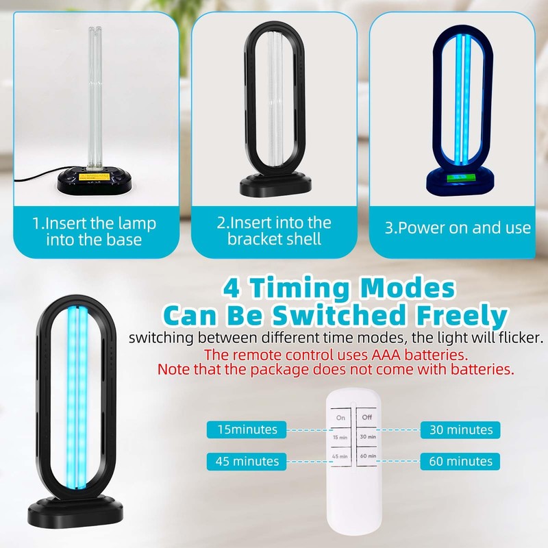 Feefir UV Light Sanitizer,4-Speed Timing and Remote Control UVC Home