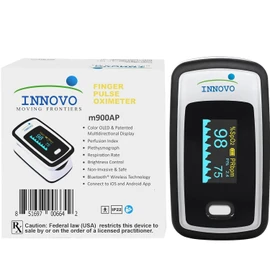Innovo m900AP Medical Prescription Fingertip Pulse Oximeter, Blood Oxygen Saturation Monitor (SpO2), Professional Healthcare Use, White
