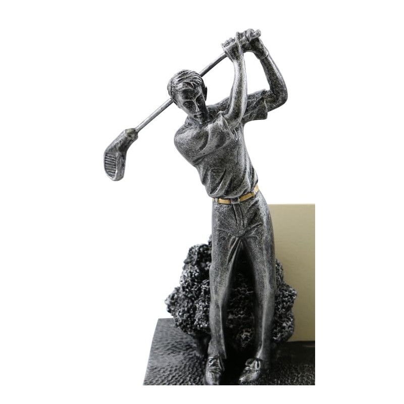 Three Star Golfer with Golf Clubs Business Card Holder