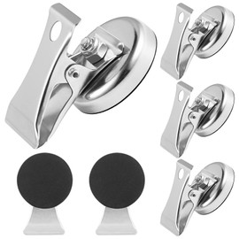 Lidwot 6-Pack Heavy-Duty Stainless Steel Magnetic Clips with Non-Slip Fleece - 32mm Strong Magnets for Office, Kitchen, School, Refrigerator, Whiteboard, Locker