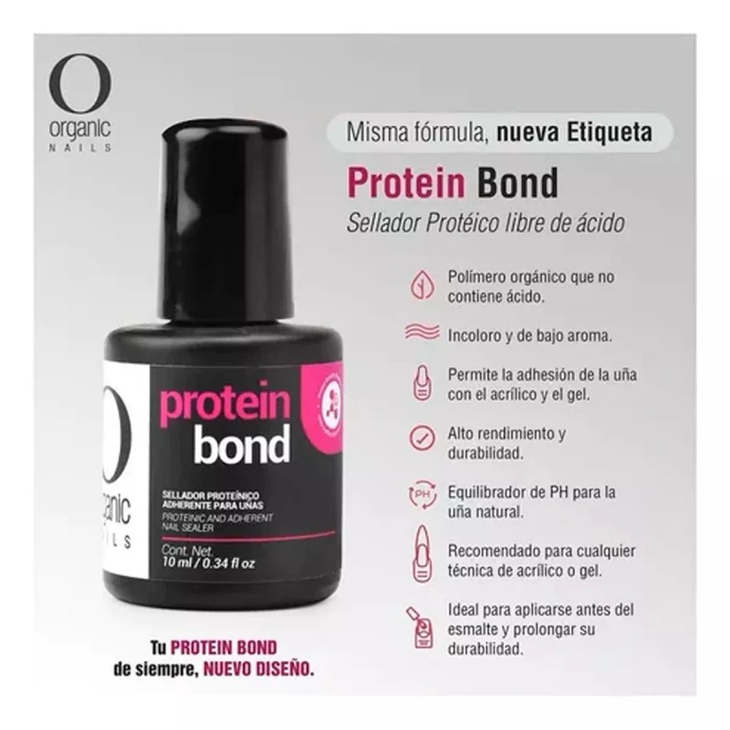 Organic Nails Protein Bond Preparador Base Uñas Acrilico O Gel
