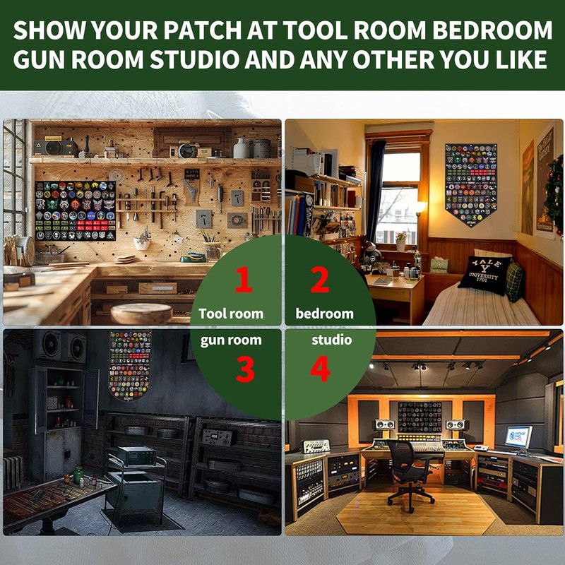 Large 47x30 inch Tactical Patch Wall Display Panel Holder Flag