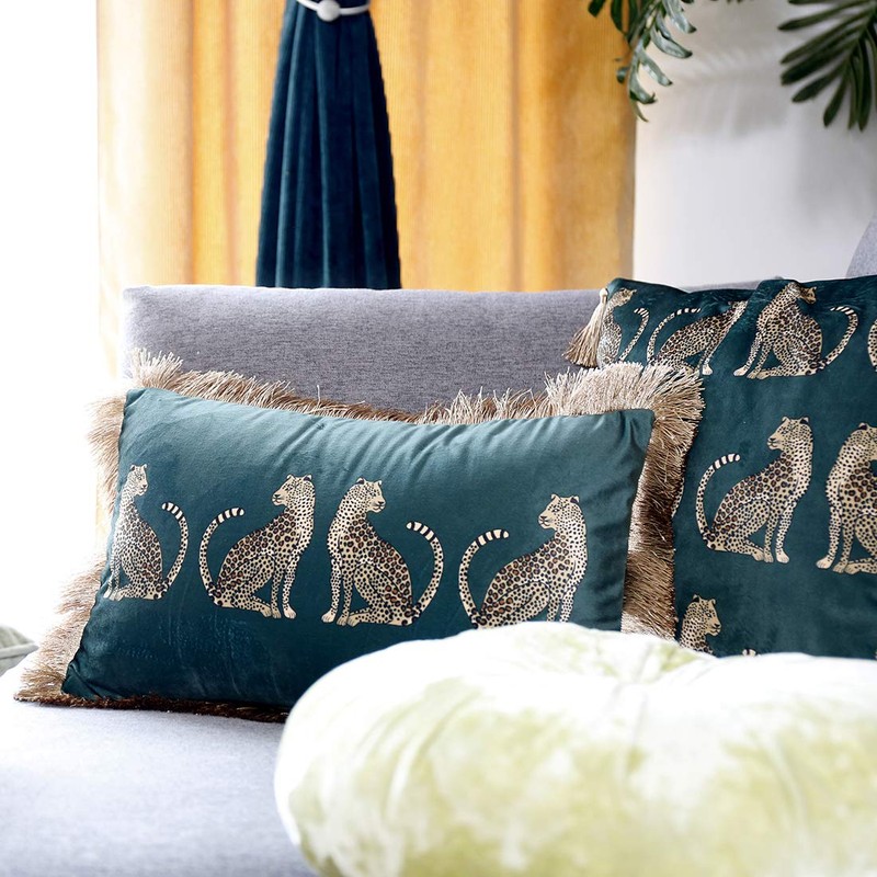 vctops Leopard Printed Throw Pillow Cover with Tassels Super Soft
