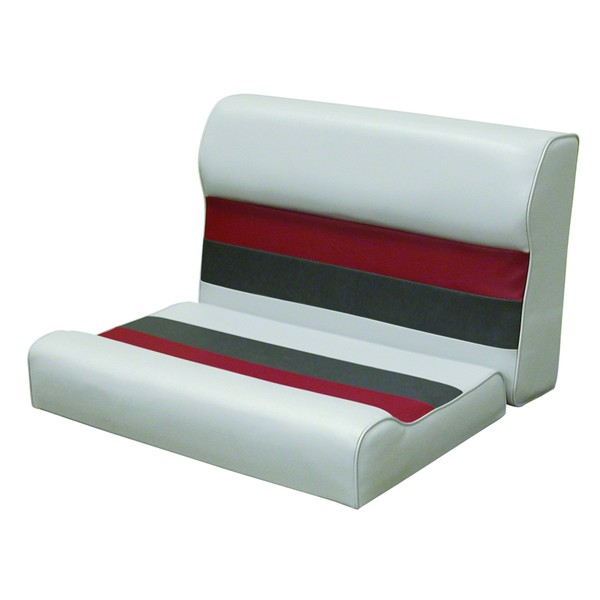 Wise 8WD95-1012 Deluxe Series 28" Pontoon Bench Seat Cushion Set (Base Required to Complete), Grey/Red/Charcoal