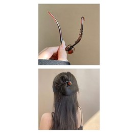 Nuevo Pinzas para El Pelo, 3 Piezas de Perlas Clip, Hair Clips, Clip de Plátano, Elegantes Pinzas para el Pelo de Moda, Accesorios para el Cabello de Moda para Mujeres y Niñas (Marrón)