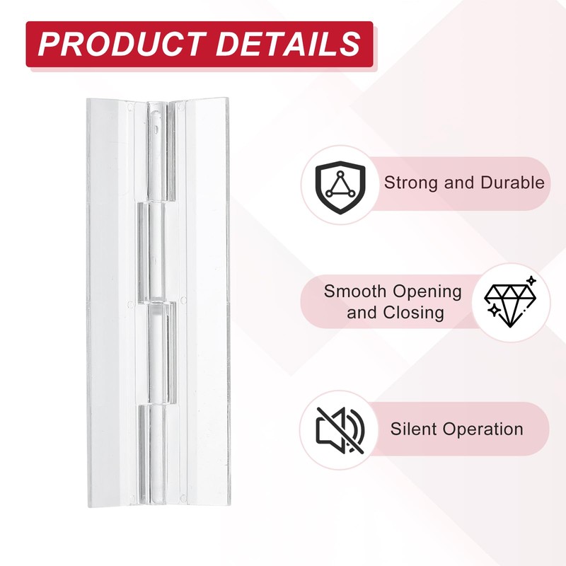 sourcing map Clear Plastic Hinges, Acrylic Hinges Small Hinge 100