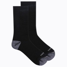 Merrell Unisex-Adult's Men's and Women's Merino Wool Tactical Crew Socks-Arch Support Band and Moisture Management, Black, Medium-Large
