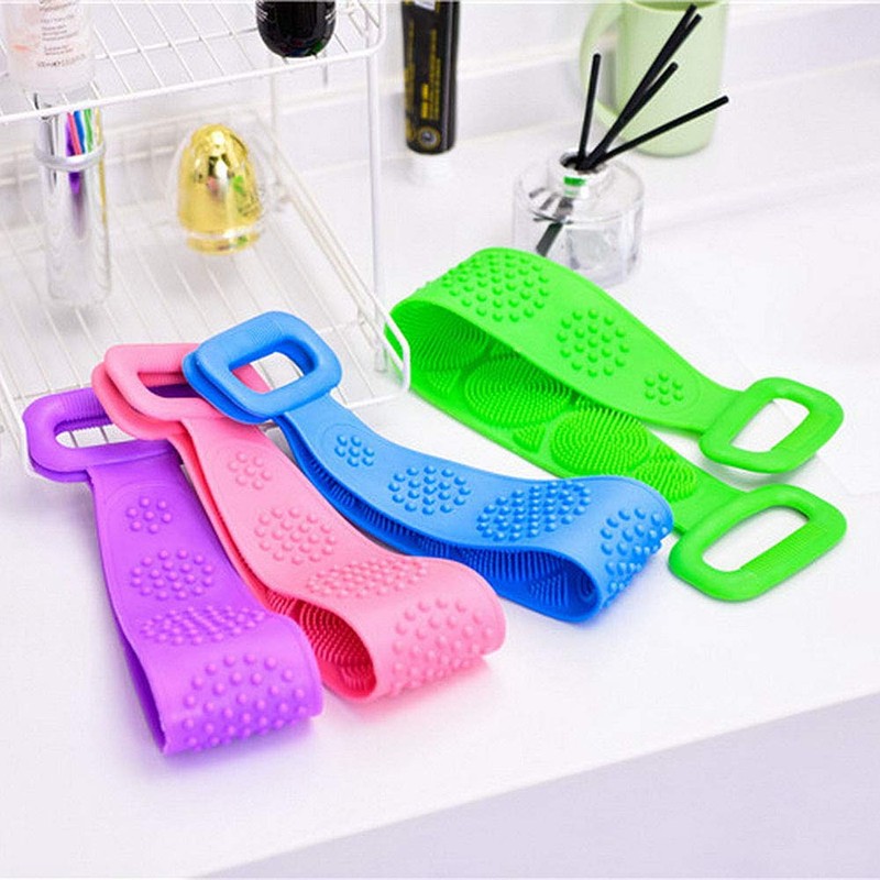 Magik Silicone Bath Shower Towel Rub Brush Pull Back Strip
