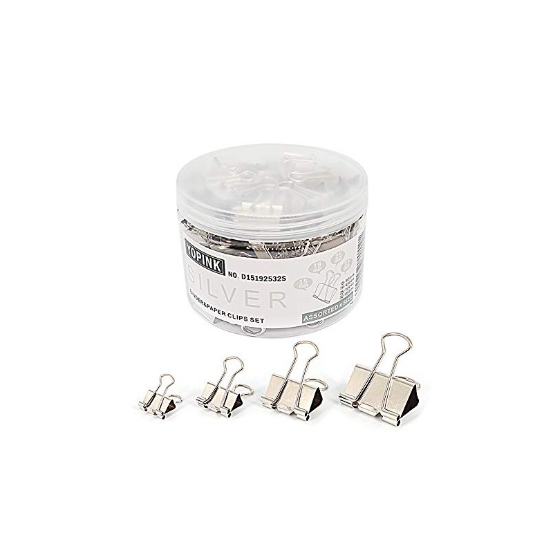 Binder Paper Clips, Assorted Sizes Set (Mini, Small, Medium, Large)