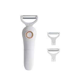 3-in-1 Electric Peeler | Auto Blade for Fruits/Vegetables | 3 Interchangeable Blades | Type-C Charging,Battery Capacity 1500 mAh | Kitchen, Travel, Camping