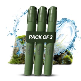 Water Straw Filter Survival - Essential Hiking & Camping Gear for Emergency, Travel, Fishing - Filters and Purifies Water (3 Pack, Green)